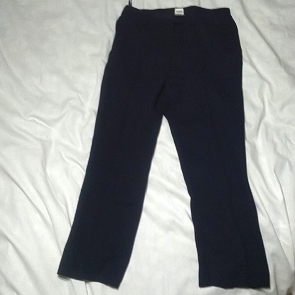 Hermes black flat front, straight leg pants
